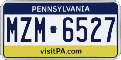 PA license plate MZM6527