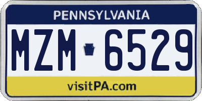 PA license plate MZM6529