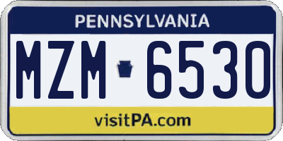 PA license plate MZM6530