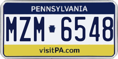 PA license plate MZM6548