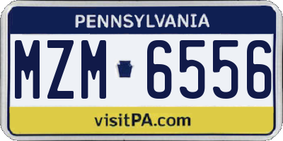 PA license plate MZM6556