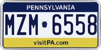 PA license plate MZM6558