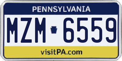 PA license plate MZM6559