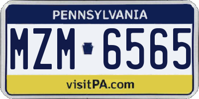 PA license plate MZM6565