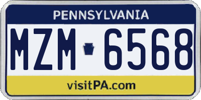 PA license plate MZM6568
