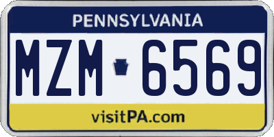 PA license plate MZM6569