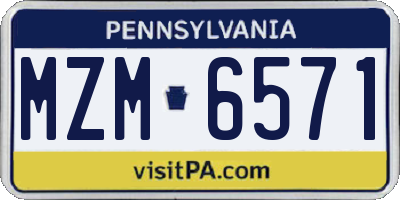 PA license plate MZM6571