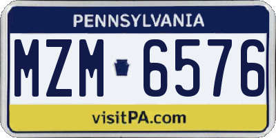 PA license plate MZM6576