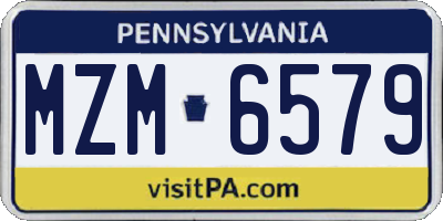 PA license plate MZM6579
