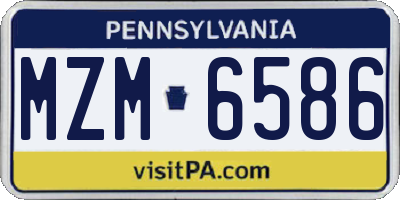 PA license plate MZM6586