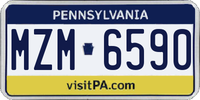 PA license plate MZM6590