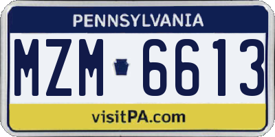 PA license plate MZM6613