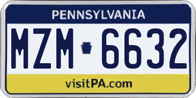 PA license plate MZM6632