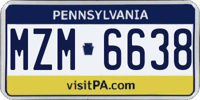 PA license plate MZM6638