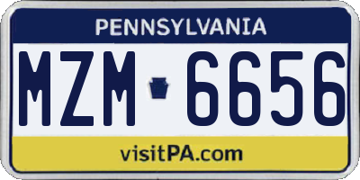 PA license plate MZM6656