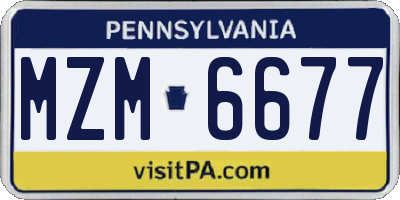 PA license plate MZM6677
