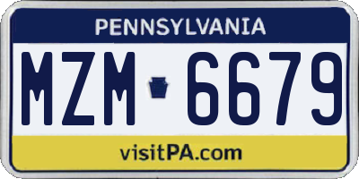 PA license plate MZM6679