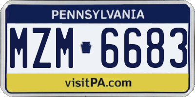PA license plate MZM6683