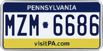 PA license plate MZM6686