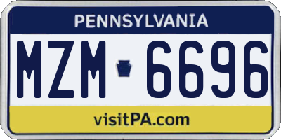 PA license plate MZM6696