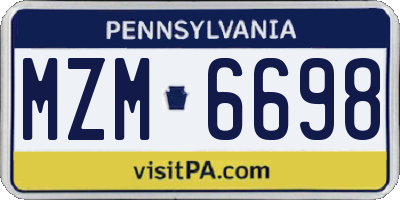 PA license plate MZM6698
