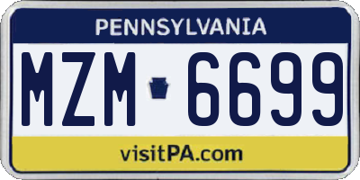 PA license plate MZM6699