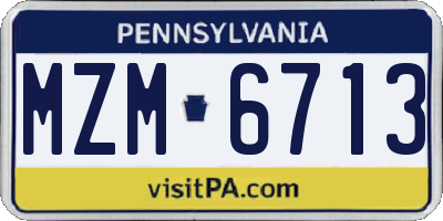 PA license plate MZM6713