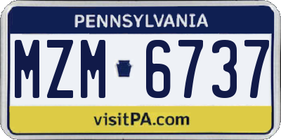 PA license plate MZM6737