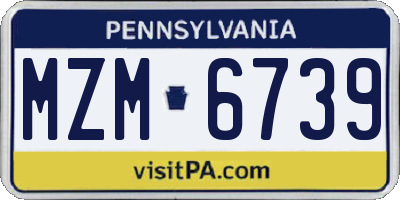 PA license plate MZM6739