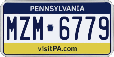 PA license plate MZM6779