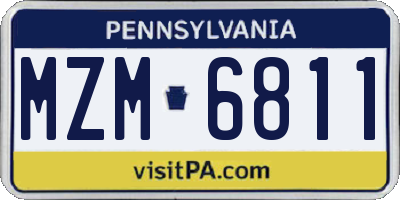 PA license plate MZM6811