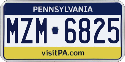 PA license plate MZM6825