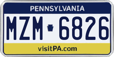 PA license plate MZM6826