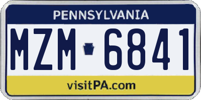 PA license plate MZM6841