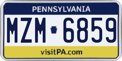 PA license plate MZM6859