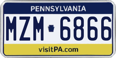 PA license plate MZM6866