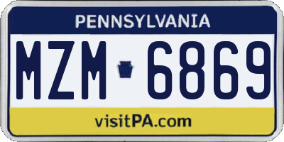 PA license plate MZM6869