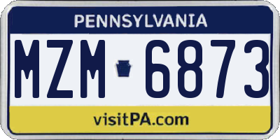 PA license plate MZM6873