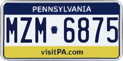 PA license plate MZM6875