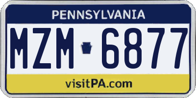 PA license plate MZM6877