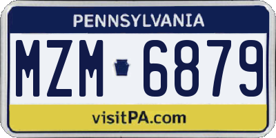 PA license plate MZM6879
