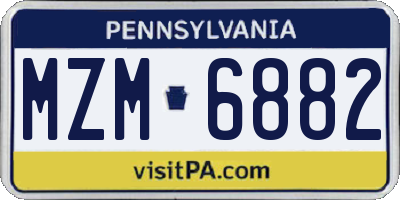 PA license plate MZM6882