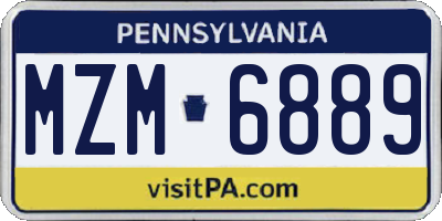 PA license plate MZM6889