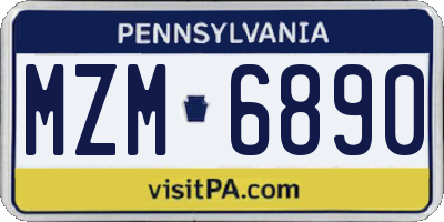 PA license plate MZM6890