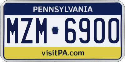 PA license plate MZM6900