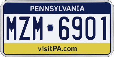 PA license plate MZM6901