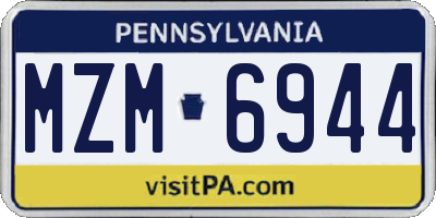 PA license plate MZM6944