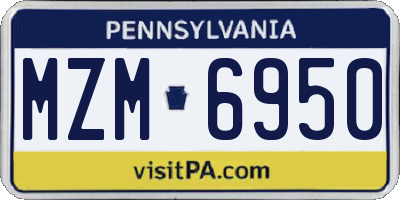 PA license plate MZM6950