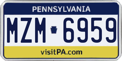 PA license plate MZM6959
