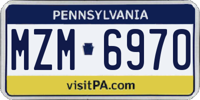 PA license plate MZM6970